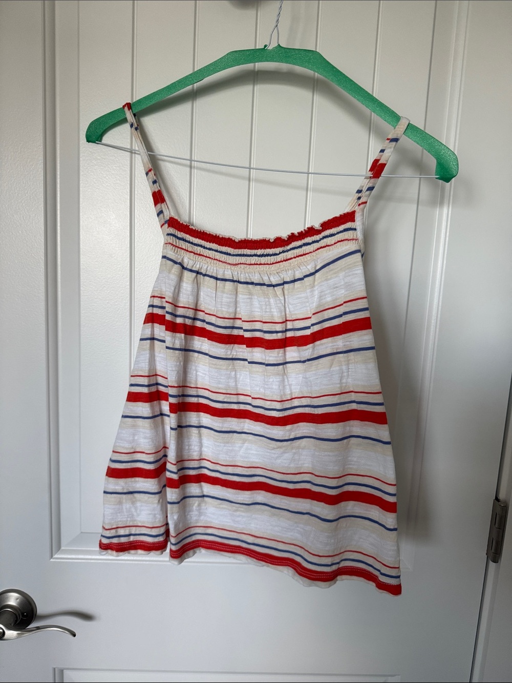 Universal Thread Girls' White Orange  & Blue Striped Tank Top